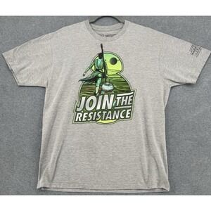 Star Wars Join the Resistance Graphic T-Shirt Gray Short Sleeve Mens Large
